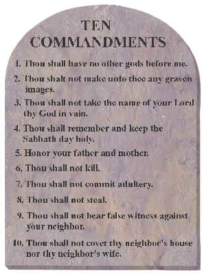 Hebrew 10 Commandments